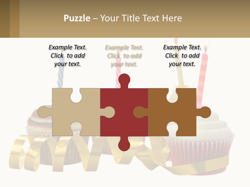 A Group Of Cupcakes With Candles On Them PowerPoint Template