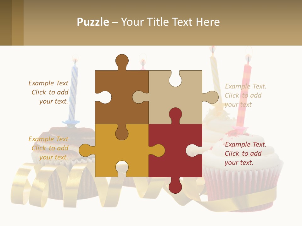 A Group Of Cupcakes With Candles On Them PowerPoint Template