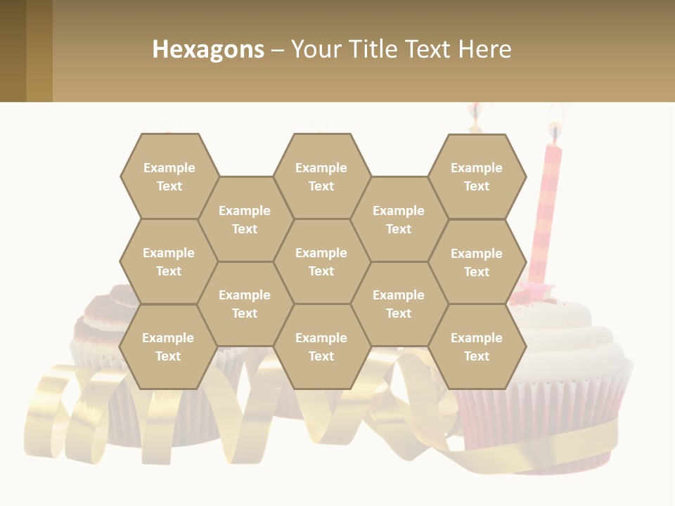 A Group Of Cupcakes With Candles On Them PowerPoint Template