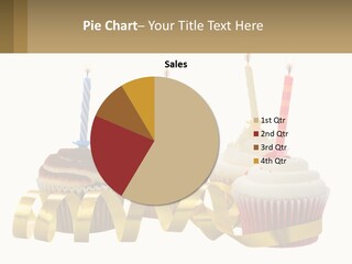 A Group Of Cupcakes With Candles On Them PowerPoint Template