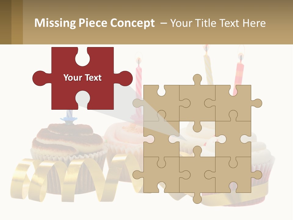 A Group Of Cupcakes With Candles On Them PowerPoint Template