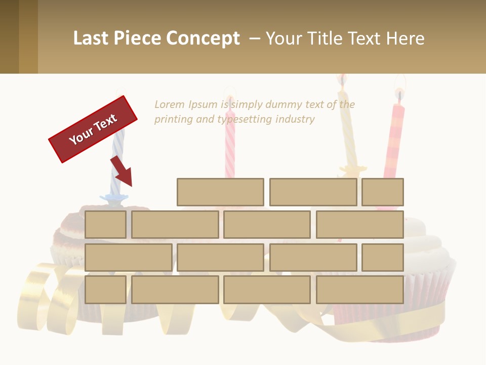 A Group Of Cupcakes With Candles On Them PowerPoint Template