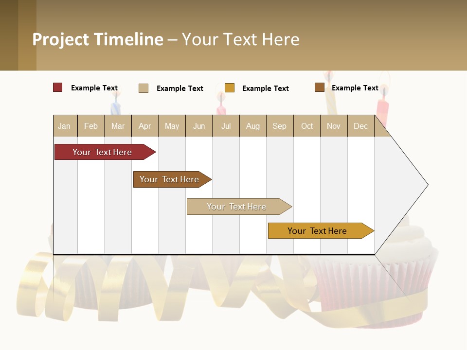 A Group Of Cupcakes With Candles On Them PowerPoint Template