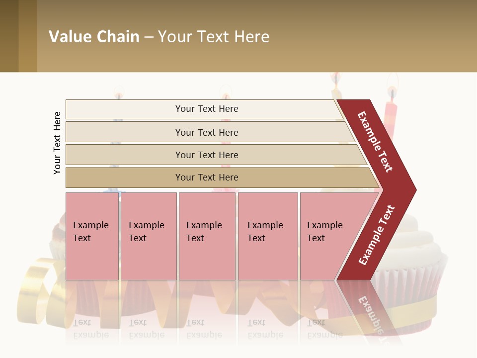 A Group Of Cupcakes With Candles On Them PowerPoint Template