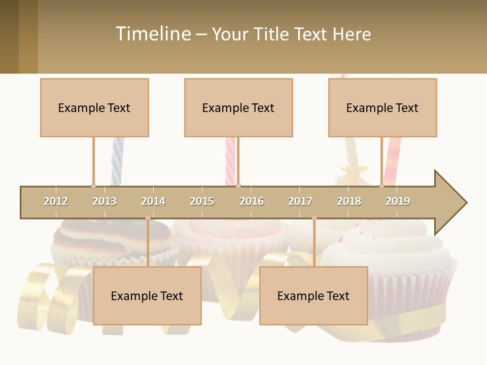 A Group Of Cupcakes With Candles On Them PowerPoint Template