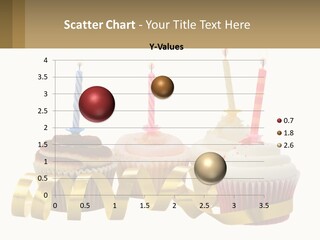 A Group Of Cupcakes With Candles On Them PowerPoint Template