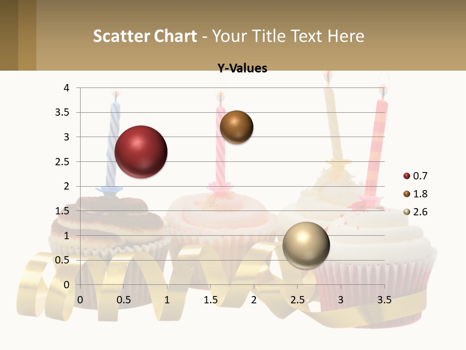 A Group Of Cupcakes With Candles On Them PowerPoint Template