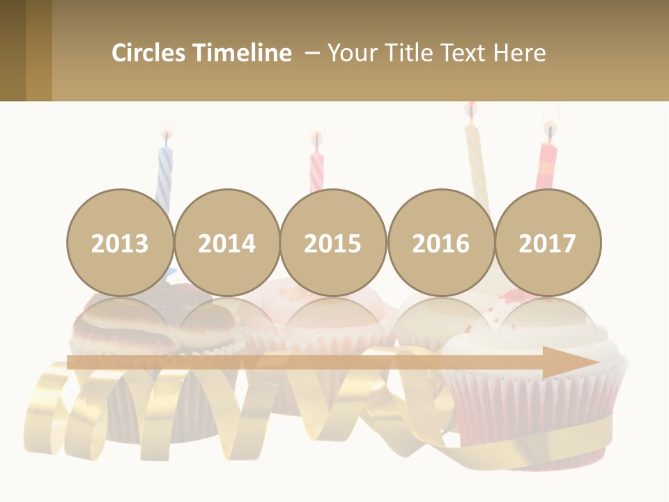 A Group Of Cupcakes With Candles On Them PowerPoint Template