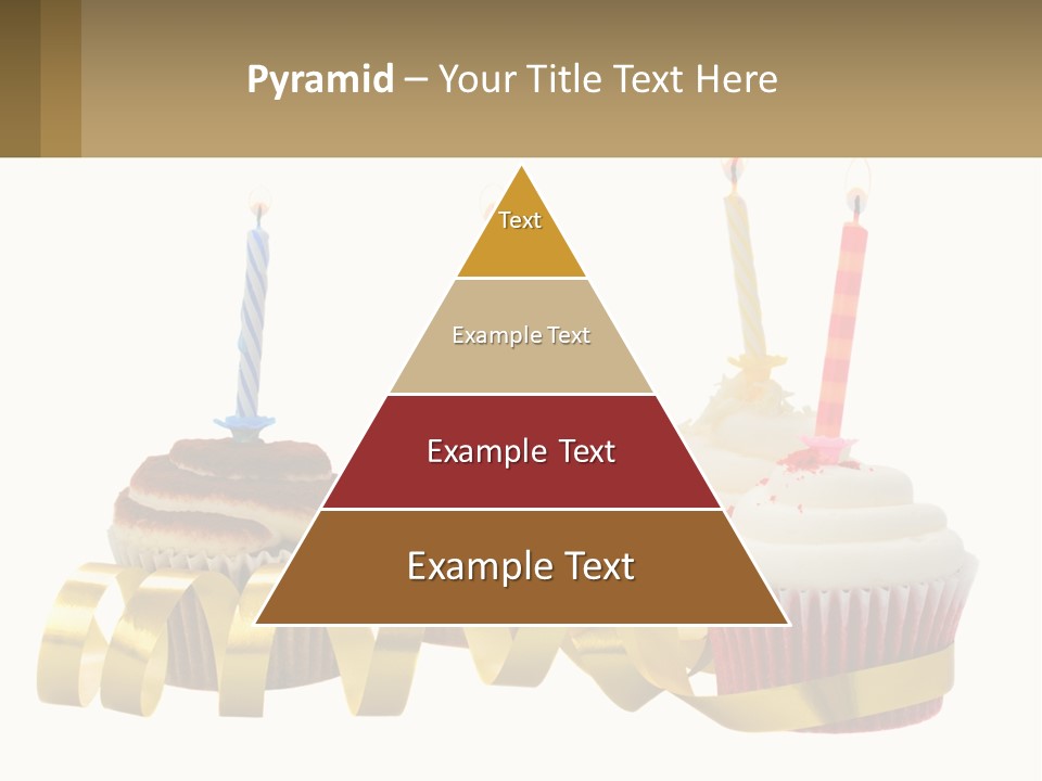 A Group Of Cupcakes With Candles On Them PowerPoint Template