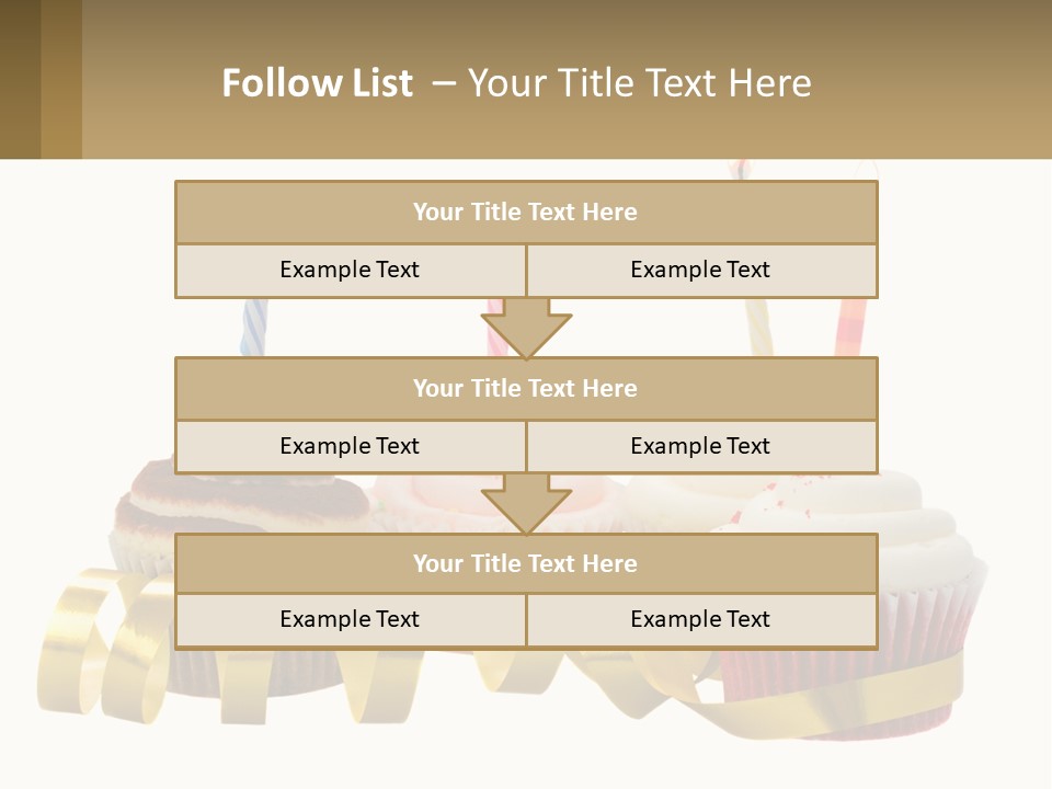 A Group Of Cupcakes With Candles On Them PowerPoint Template