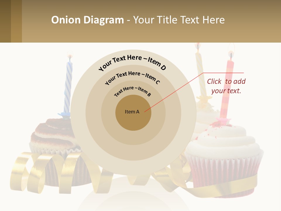 A Group Of Cupcakes With Candles On Them PowerPoint Template