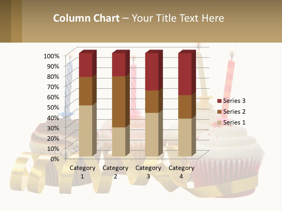 A Group Of Cupcakes With Candles On Them PowerPoint Template