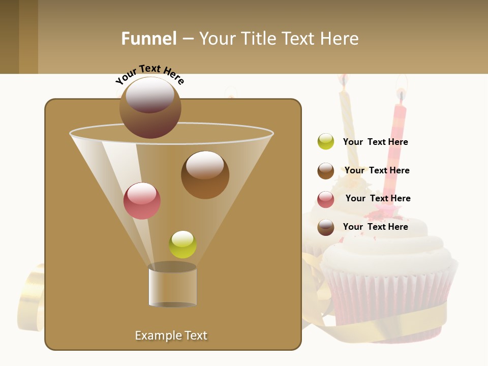 A Group Of Cupcakes With Candles On Them PowerPoint Template