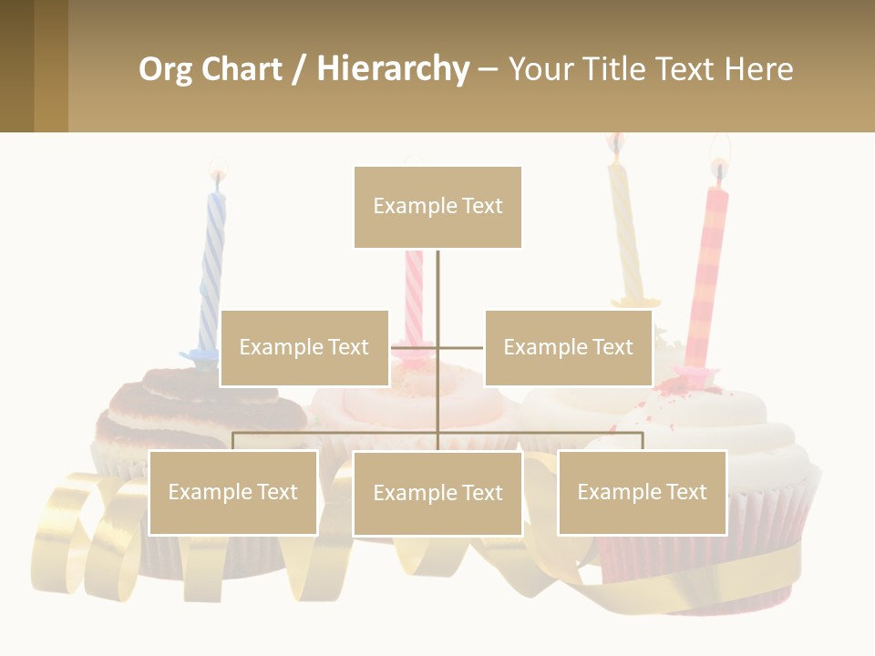 A Group Of Cupcakes With Candles On Them PowerPoint Template