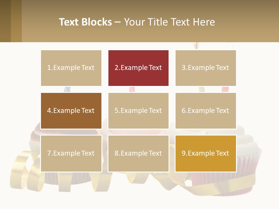 A Group Of Cupcakes With Candles On Them PowerPoint Template