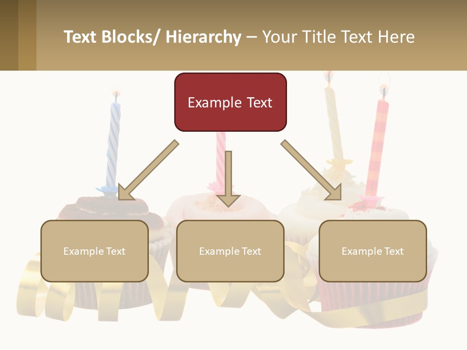 A Group Of Cupcakes With Candles On Them PowerPoint Template