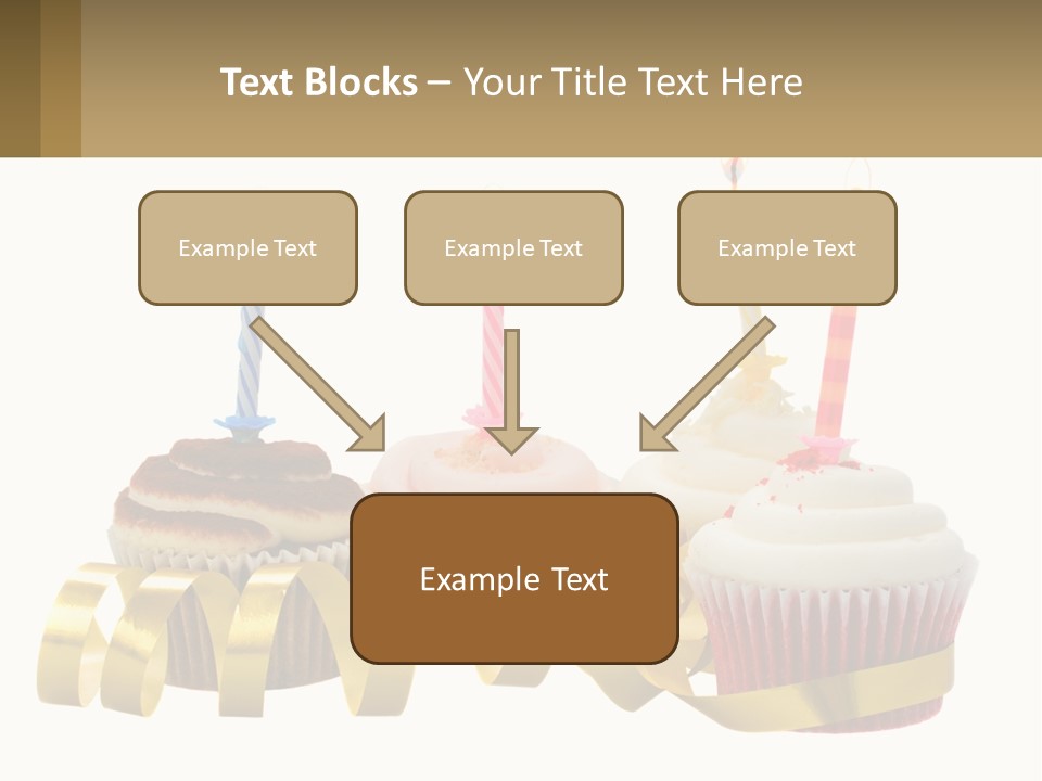 A Group Of Cupcakes With Candles On Them PowerPoint Template