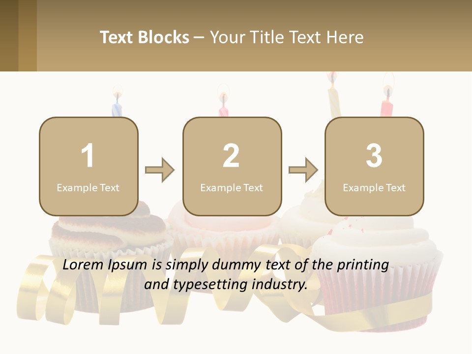 A Group Of Cupcakes With Candles On Them PowerPoint Template