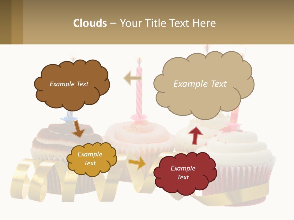 A Group Of Cupcakes With Candles On Them PowerPoint Template