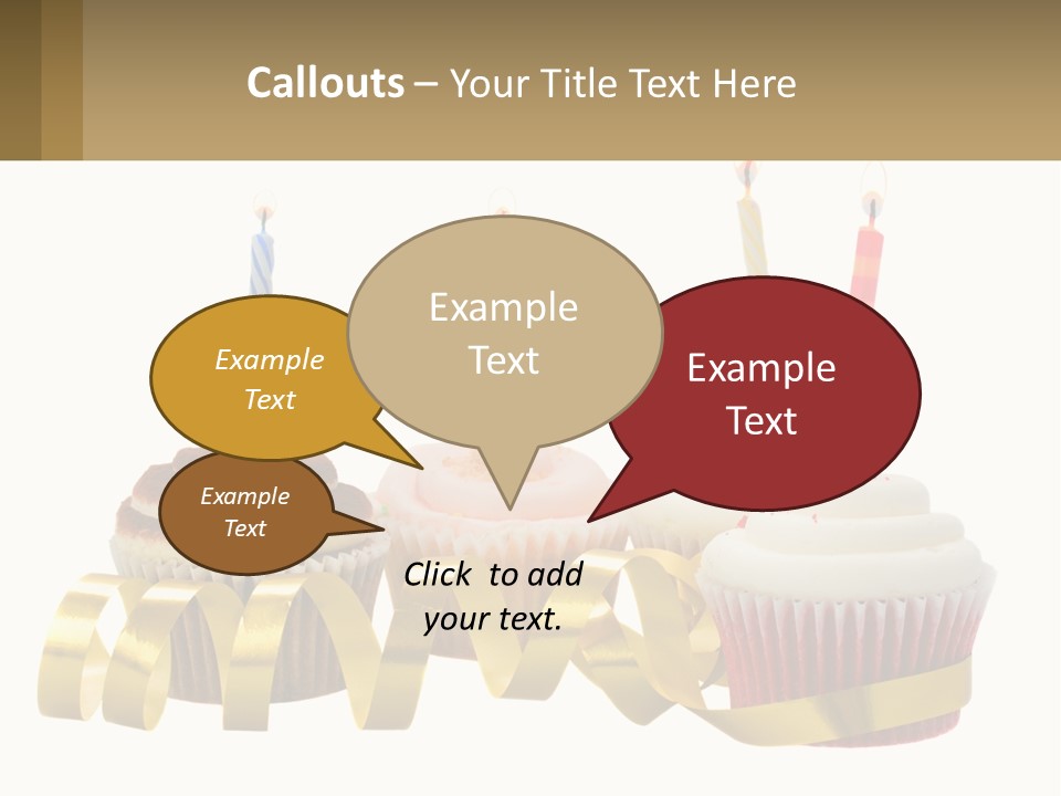 A Group Of Cupcakes With Candles On Them PowerPoint Template