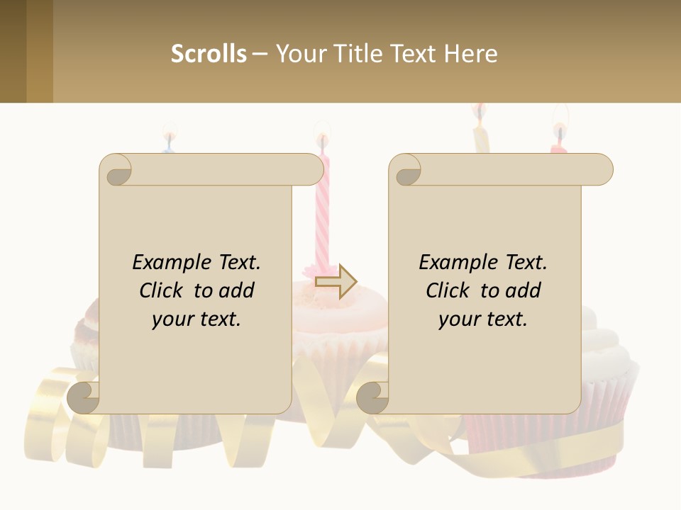 A Group Of Cupcakes With Candles On Them PowerPoint Template