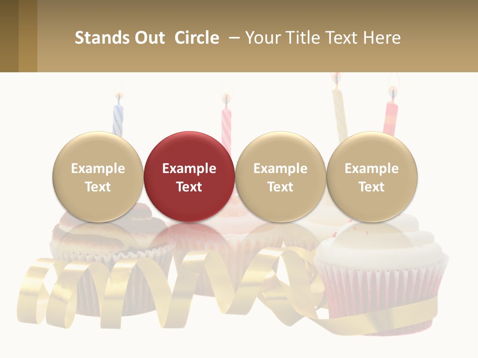 A Group Of Cupcakes With Candles On Them PowerPoint Template