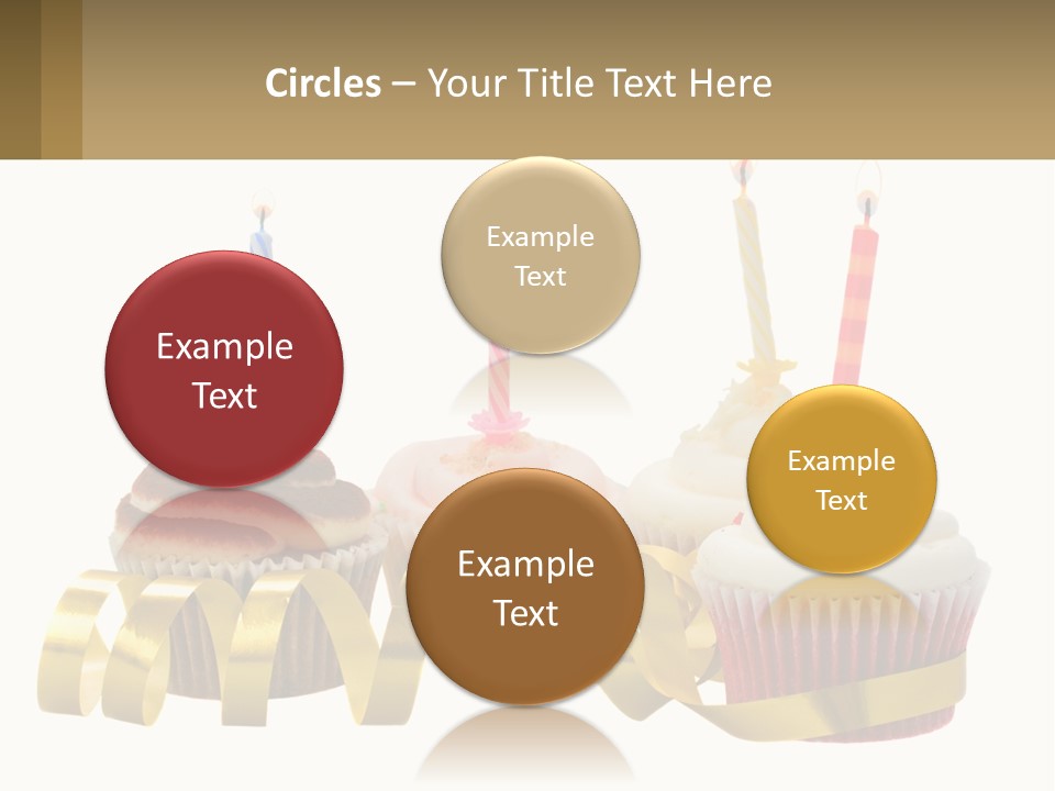 A Group Of Cupcakes With Candles On Them PowerPoint Template