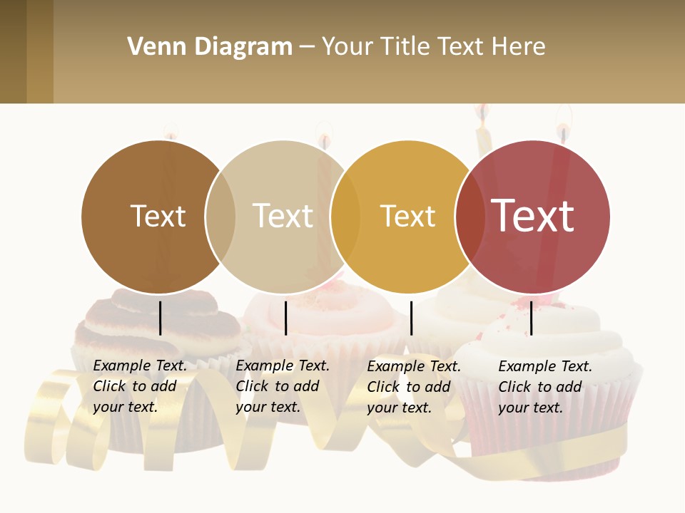 A Group Of Cupcakes With Candles On Them PowerPoint Template