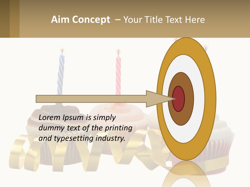 A Group Of Cupcakes With Candles On Them PowerPoint Template
