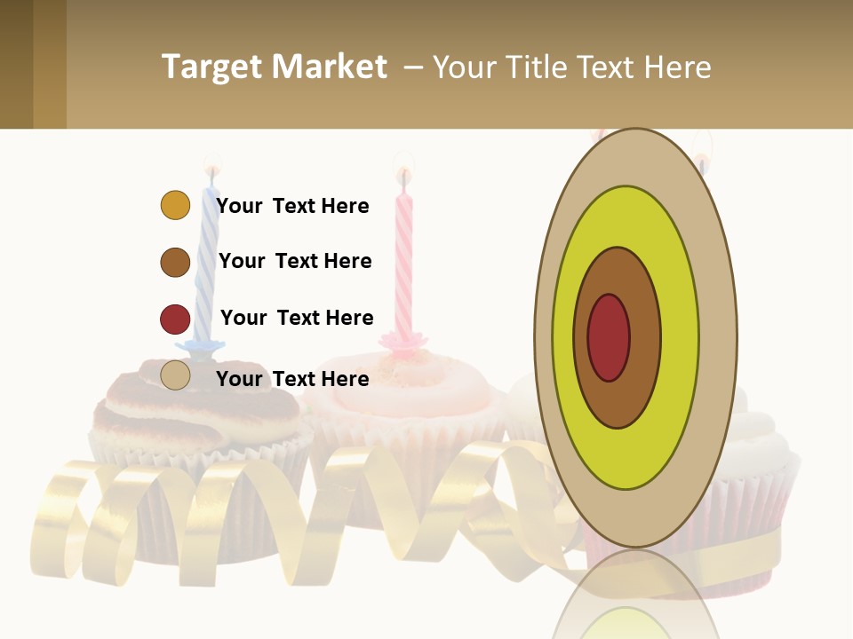 A Group Of Cupcakes With Candles On Them PowerPoint Template