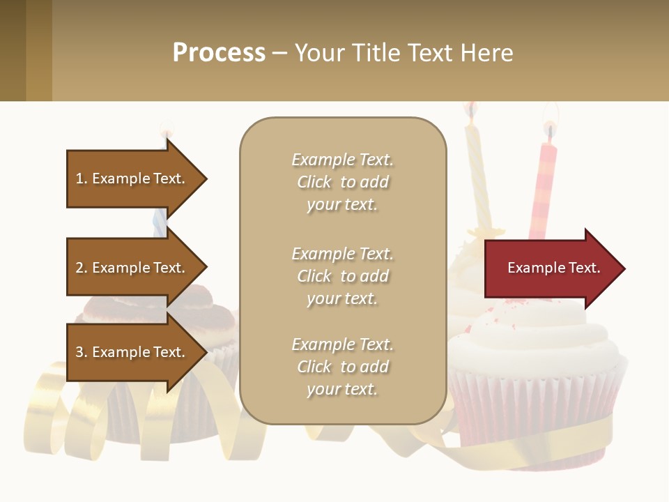 A Group Of Cupcakes With Candles On Them PowerPoint Template