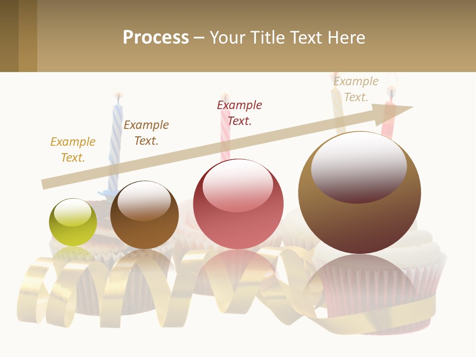 A Group Of Cupcakes With Candles On Them PowerPoint Template