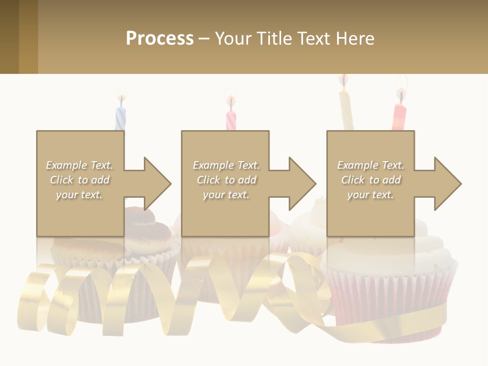 A Group Of Cupcakes With Candles On Them PowerPoint Template