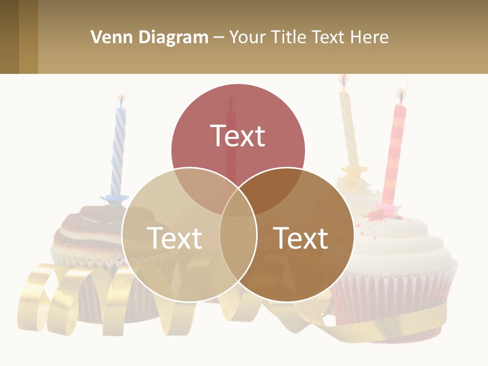 A Group Of Cupcakes With Candles On Them PowerPoint Template