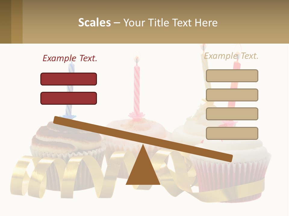 A Group Of Cupcakes With Candles On Them PowerPoint Template