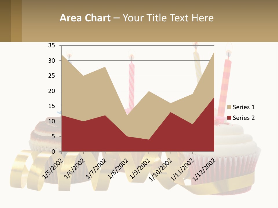 A Group Of Cupcakes With Candles On Them PowerPoint Template