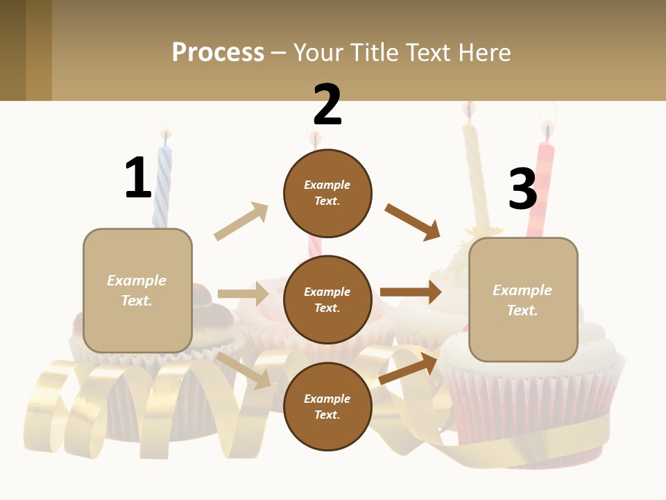 A Group Of Cupcakes With Candles On Them PowerPoint Template