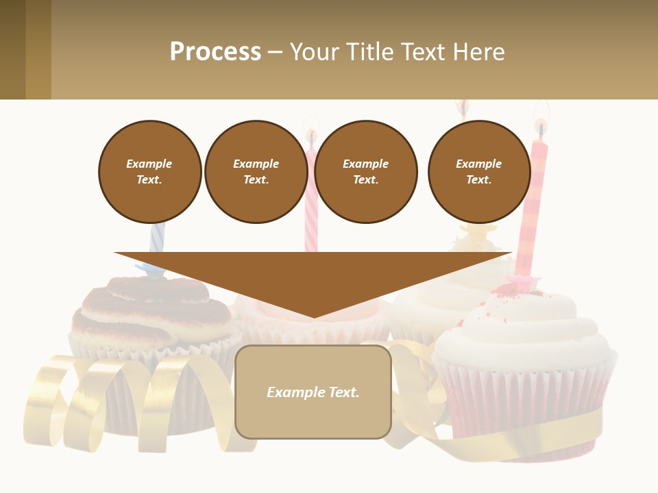 A Group Of Cupcakes With Candles On Them PowerPoint Template