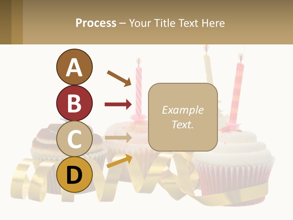 A Group Of Cupcakes With Candles On Them PowerPoint Template