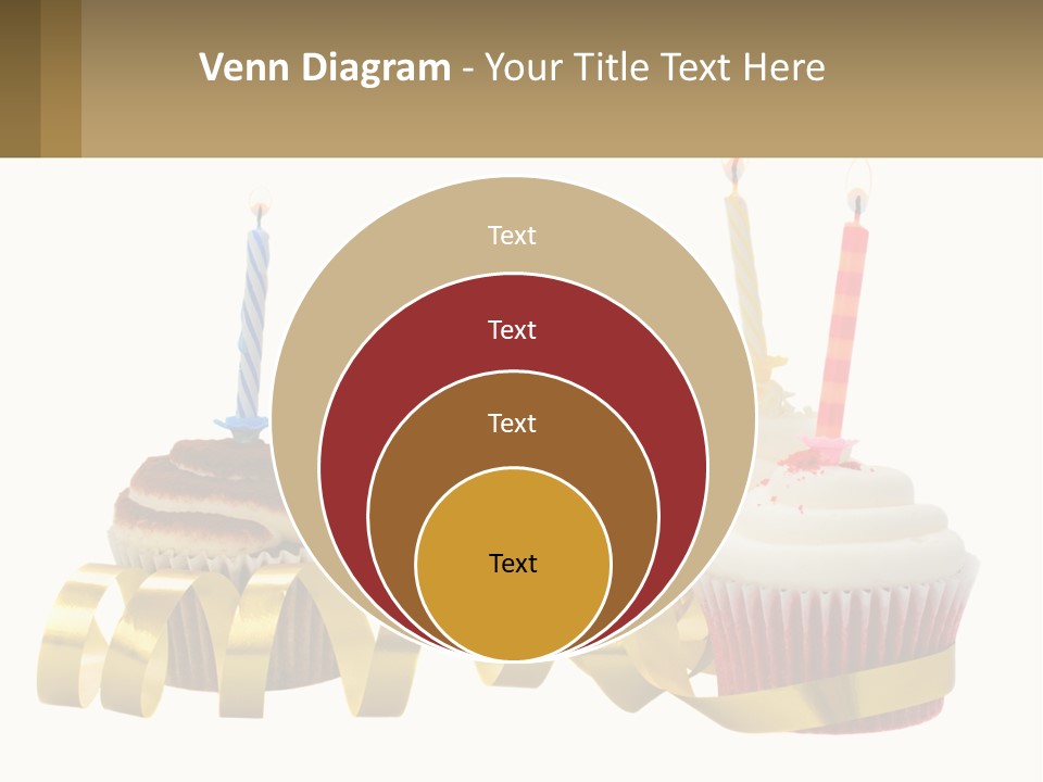 A Group Of Cupcakes With Candles On Them PowerPoint Template