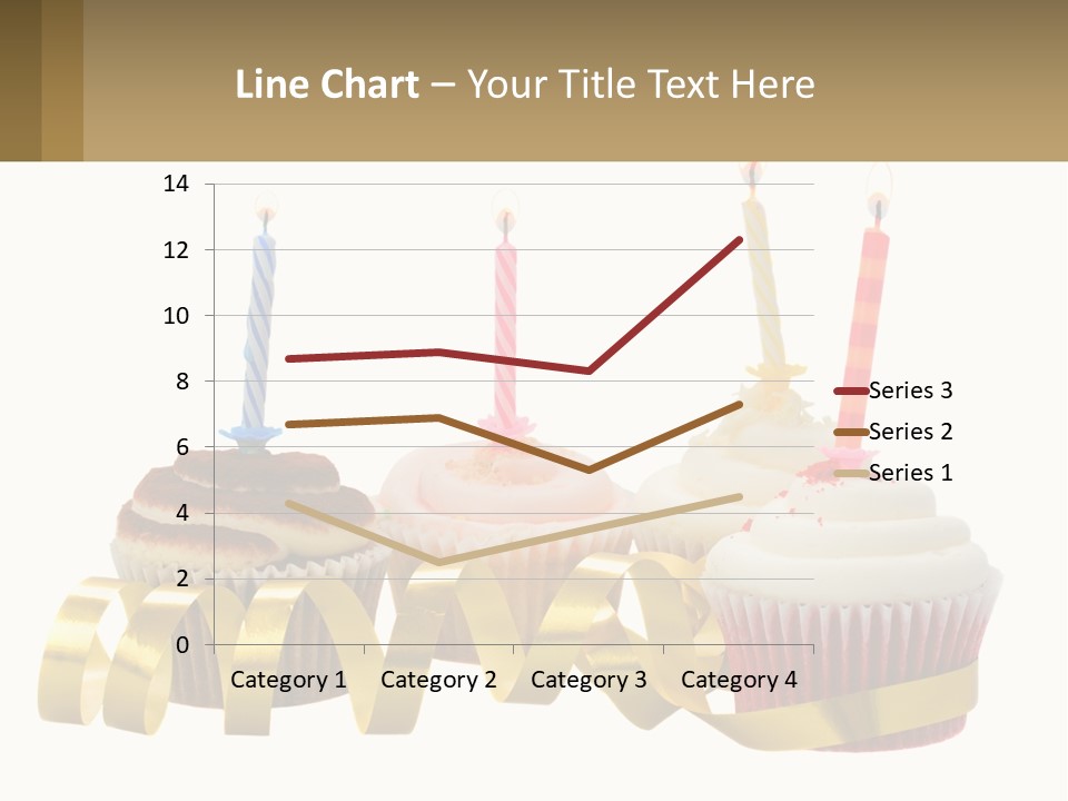 A Group Of Cupcakes With Candles On Them PowerPoint Template