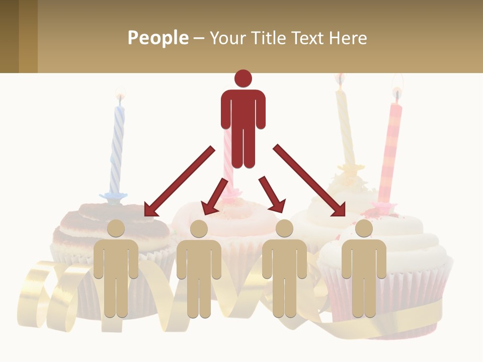 A Group Of Cupcakes With Candles On Them PowerPoint Template