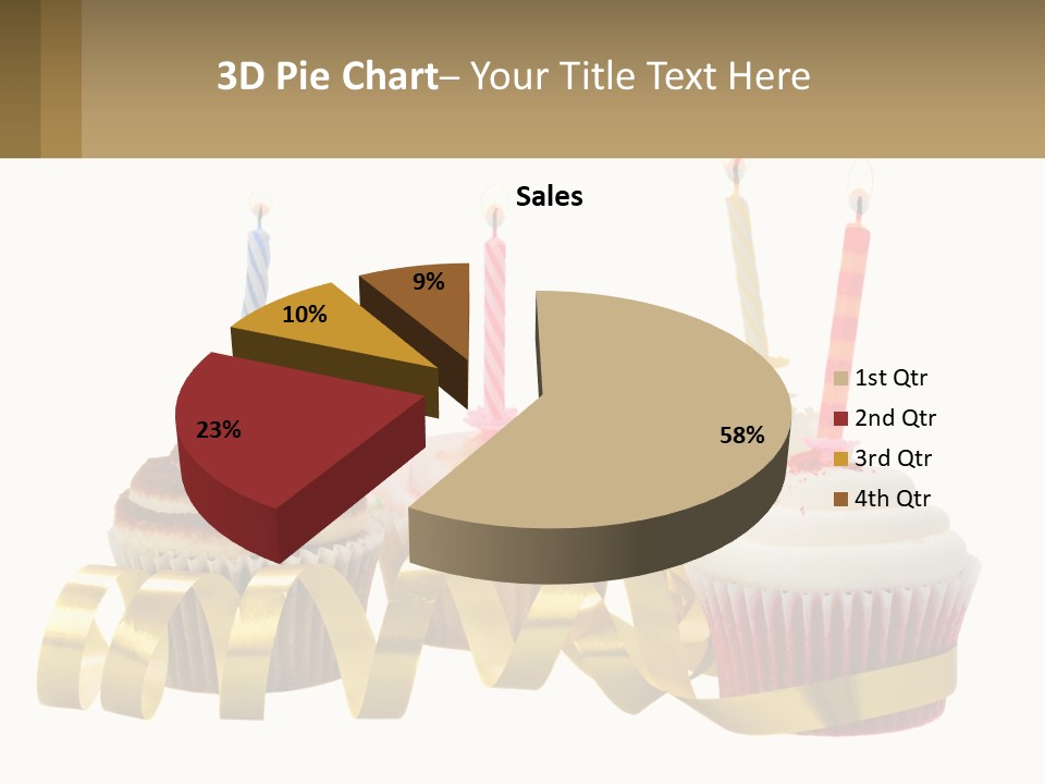 A Group Of Cupcakes With Candles On Them PowerPoint Template