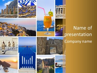 A Collage Of Different Pictures With A Drink PowerPoint Template
