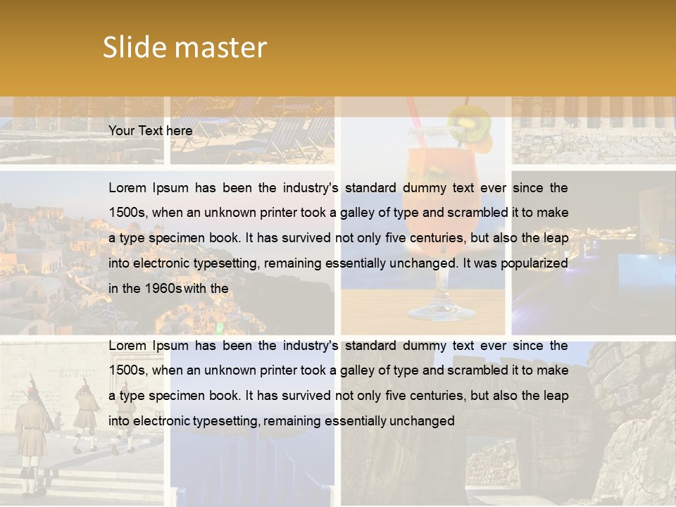 A Collage Of Different Pictures With A Drink PowerPoint Template