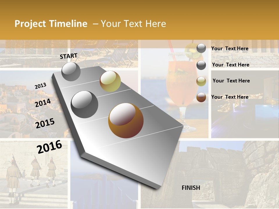 A Collage Of Different Pictures With A Drink PowerPoint Template