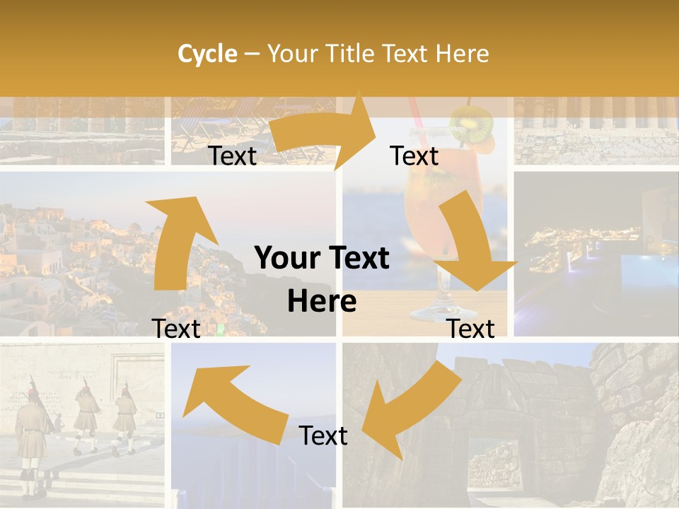 A Collage Of Different Pictures With A Drink PowerPoint Template