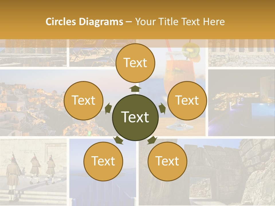 A Collage Of Different Pictures With A Drink PowerPoint Template