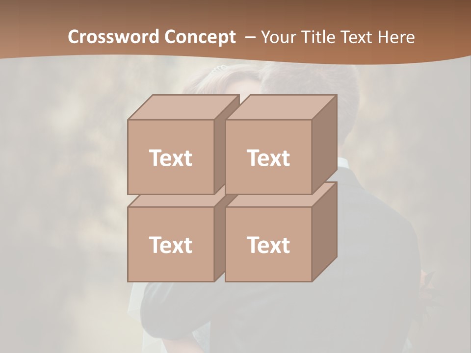 A Bride And Groom Are Hugging In Front Of A Tree PowerPoint Template