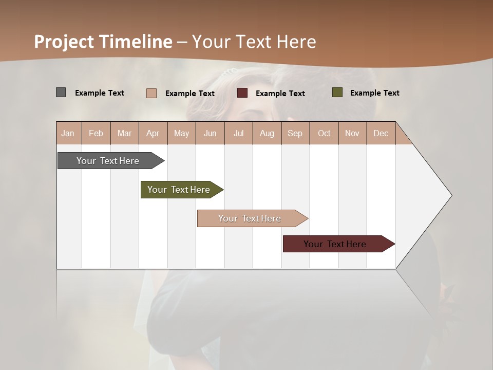 A Bride And Groom Are Hugging In Front Of A Tree PowerPoint Template